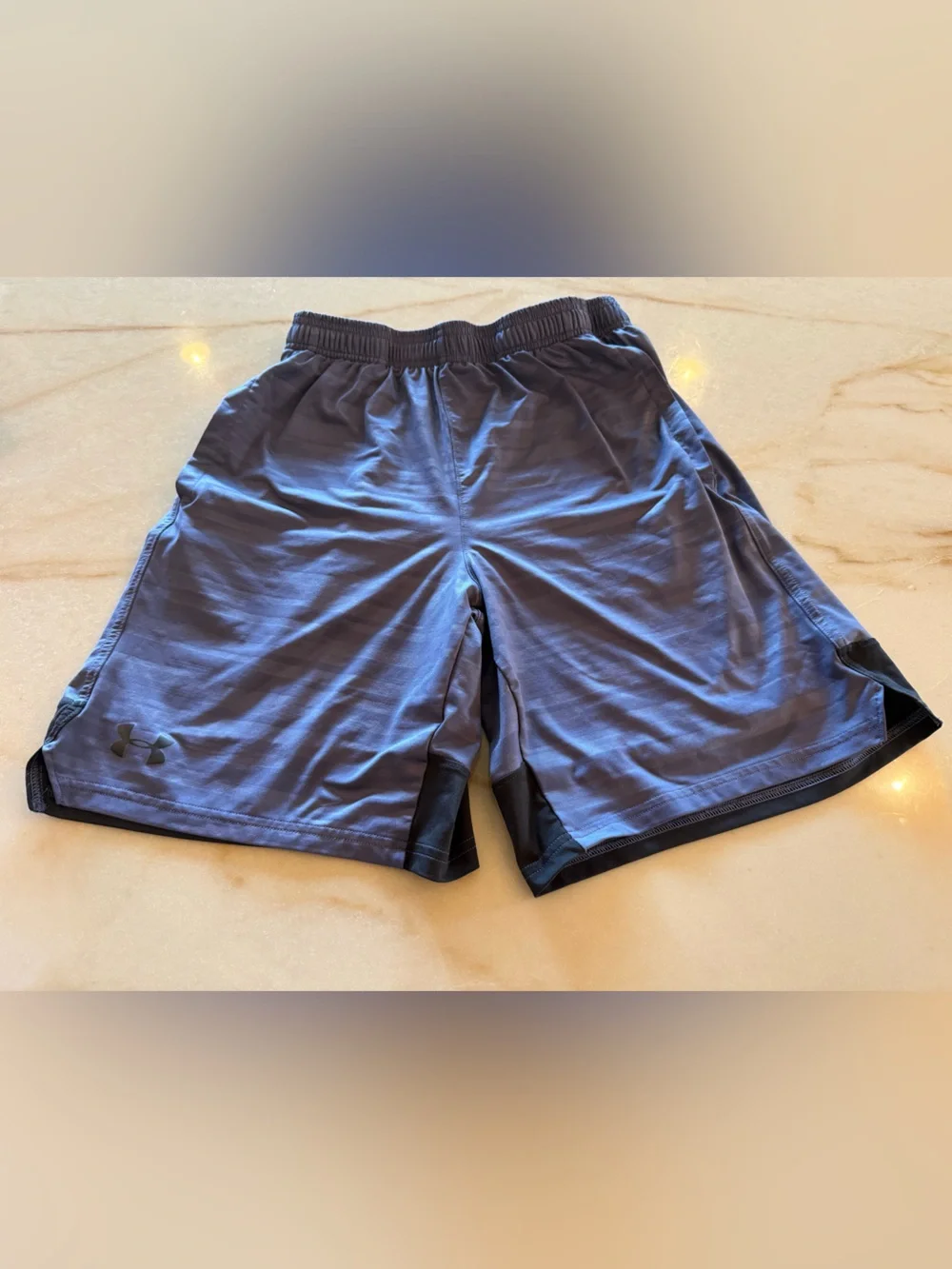 Under Armour Men's Slate Blue Athletic Shorts with Black Trim